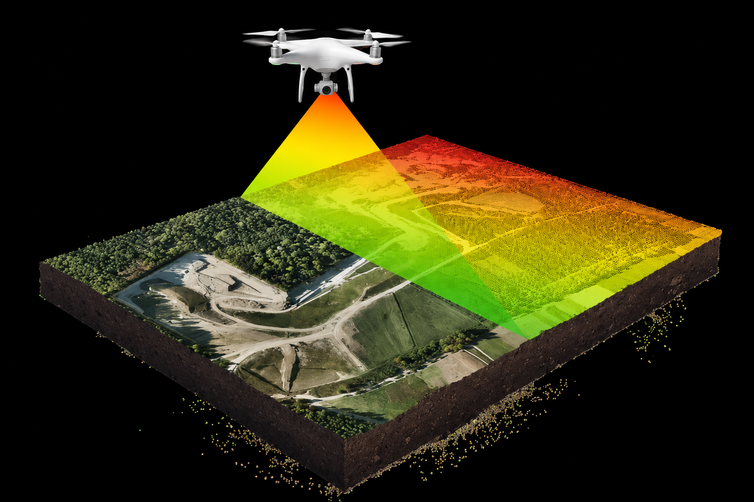 Drone mapping terrain with LIDAR